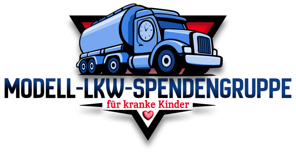 Das Modell-LKW-Spendengruppe Emblem zeigt einen stilisierten Tankwagen in Blau auf ritem Dreieck